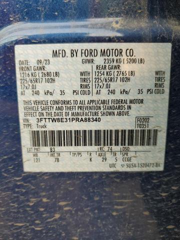 3FTTW8E31PRA88340 Ford MAVERICK X