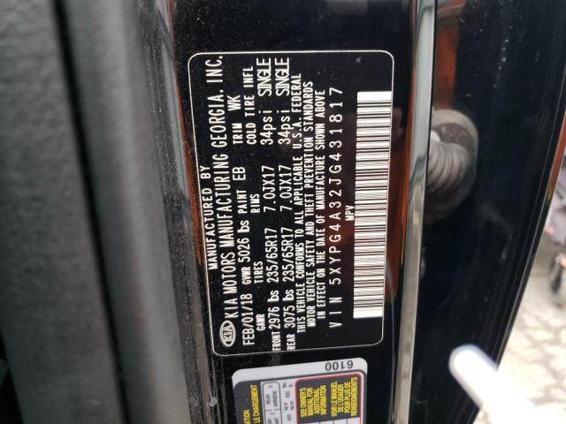 5XYPG4A32JG431817 KIA SORENTO LX