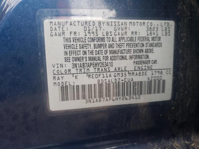 3N1AB7AP6HY263410 Nissan SENTRA S