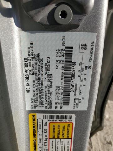 3FA6P0H7XHR397788 Ford FUSION SE