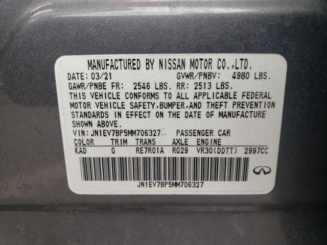 JN1EV7BP5MM706327 Infiniti 3.0l t
