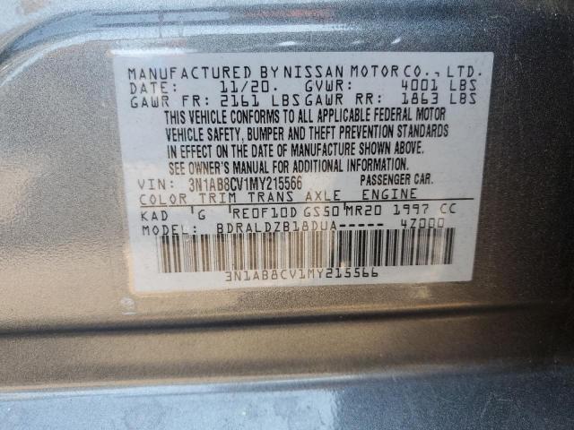 3N1AB8CV1MY215566 Nissan SENTRA SV