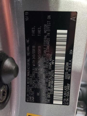 5TDDZRFH6KS736076 Toyota Highlander