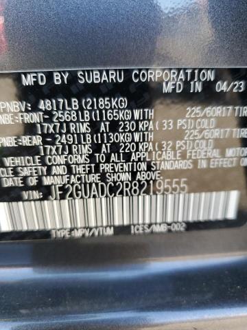 JF2GUADC2R8219555 Subaru Crosstrek