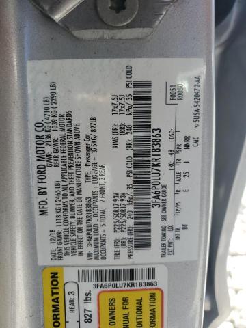 3FA6P0LU7KR183863 Ford FUSION SE