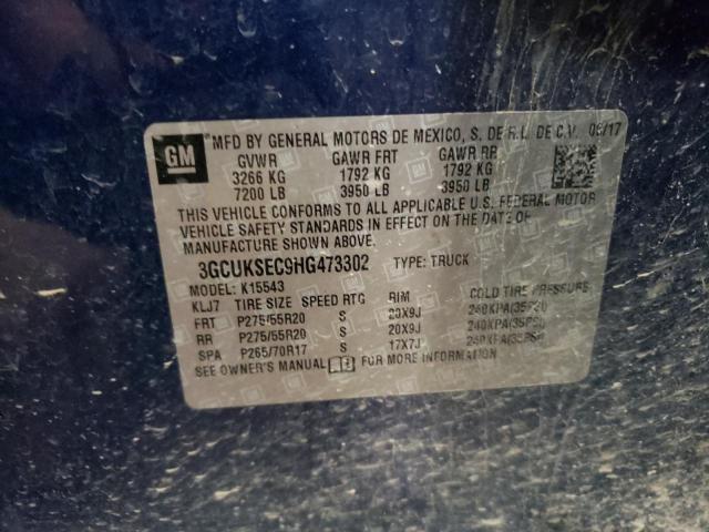3GCUKSEC9HG473302 Chevrolet l83 - sidi: spark ignited direct injection, vvt: variable valve timing, afm, e85 max, alum