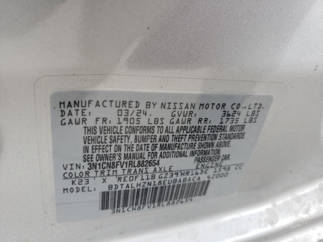 3N1CN8FV1RL882654 Nissan VERSA SR