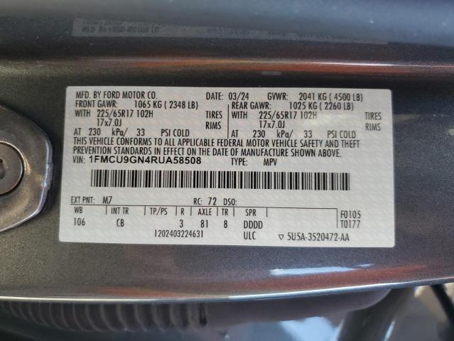 2024 FORD ESCAPE ACT 1FMCU9GN4RUA58508  70133134