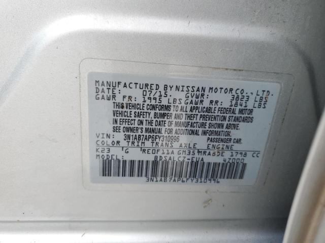 3N1AB7AP6FY310996 Nissan SENTRA S