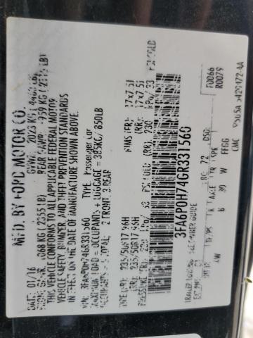 3FA6P0H74GR331560 Ford FUSION SE