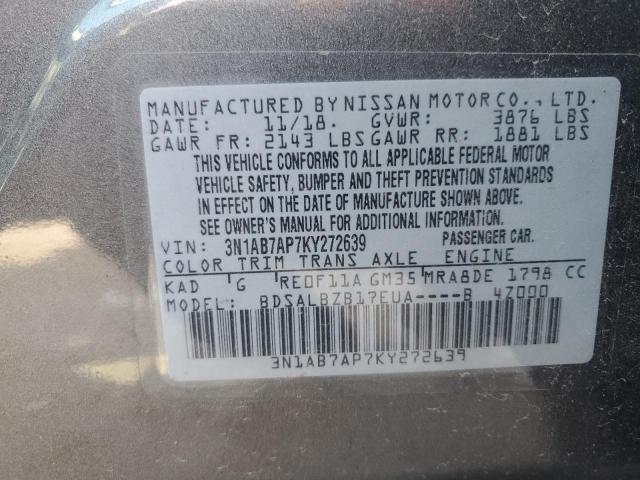 3N1AB7AP7KY272639 Nissan SENTRA S