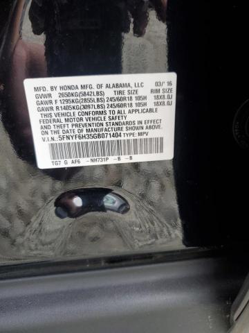 5FNYF6H35GB071404 Honda Pilot Ex