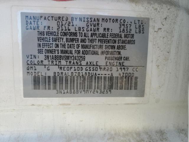 3N1AB8BV9MY243259 Nissan 2021