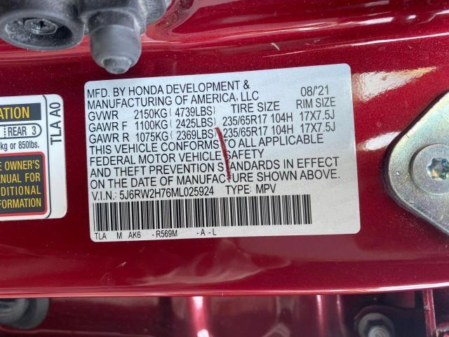 5J6RW2H76ML025924 Honda CR-V SE