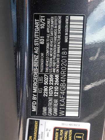 W1KAF4GB4NR020181 Mercedes-Benz C 300