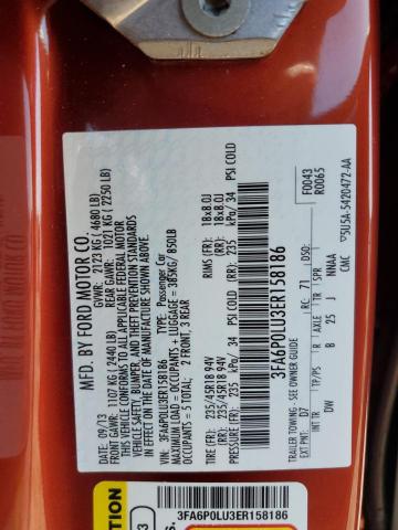 3FA6P0LU3ER158186 Ford FUSION SE