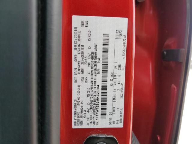 1FTFW1E89MKE23604 Ford F150 SUPER