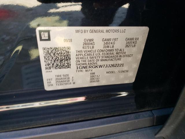 1GNERGKW7JJ262221 Chevrolet Traverse Lt