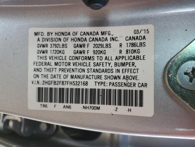 2HGFB2F87FH532168 Honda CIVIC EX
