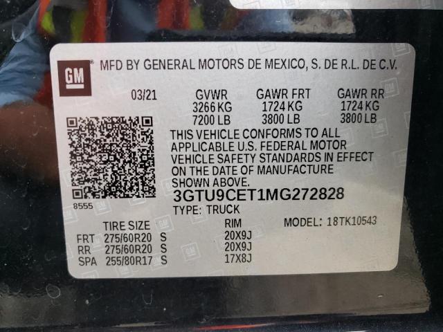 3GTU9CET1MG272828 GMC Sierra K1500 Elevation