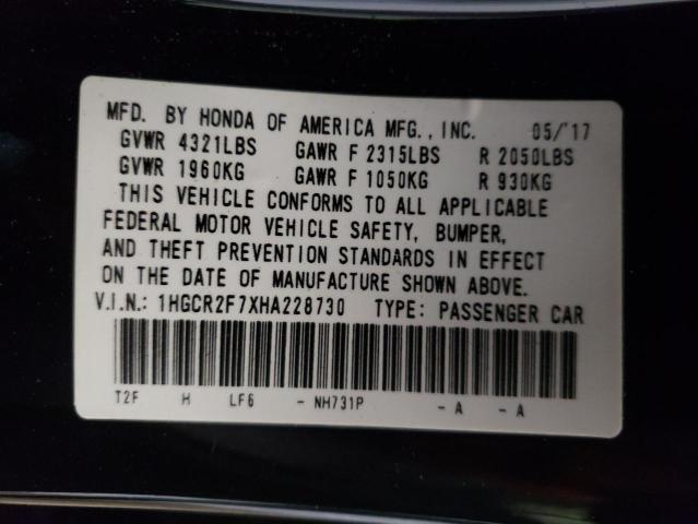 1HGCR2F7XHA228730 Honda ACCORD EX