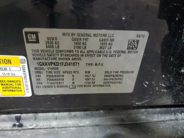 1GKKVPKD1FJ341871 GMC ACADIA SLE