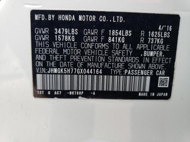 JHMGK5H77GX044164 Honda FIT EX