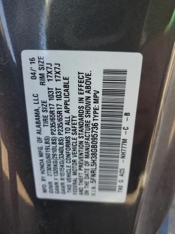 5FNRL5H38GB095736 Honda ODYSSEY SE