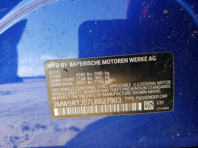 3MW5R1J07L8B27903 BMW 330I