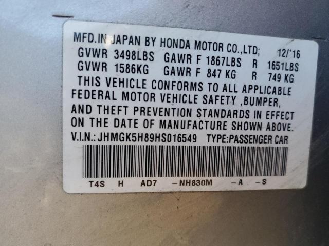 JHMGK5H89HS016549 Honda FIT EX