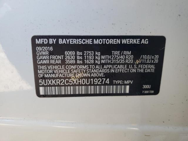 5UXKR2C5XH0U19274 BMW X5 Sdrive35i