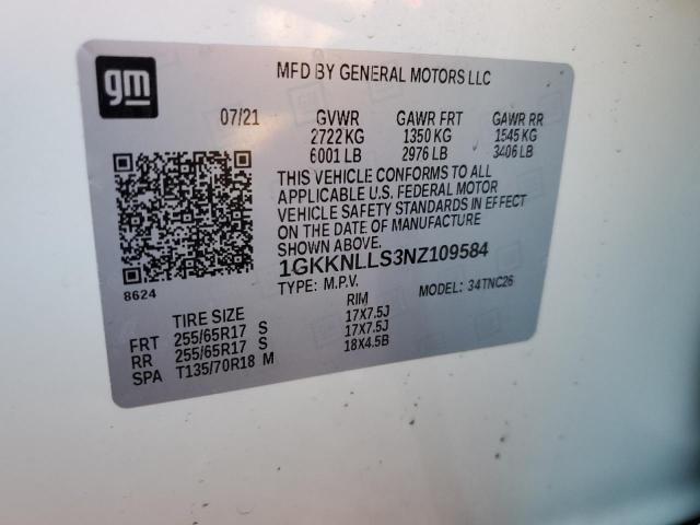 1GKKNLLS3NZ109584 GMC Acadia At4