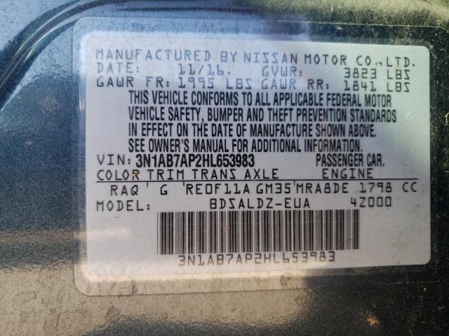 3N1AB7AP2HL653983 Nissan SENTRA S