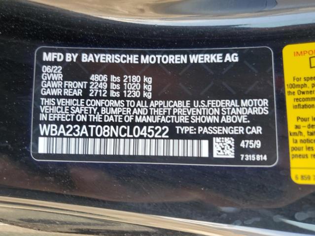 WBA23AT08NCL04522 BMW 430I