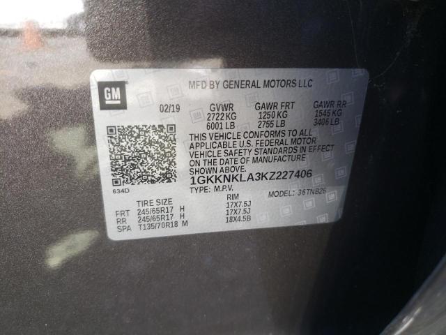 1GKKNKLA3KZ227406 GMC ACADIA SLE