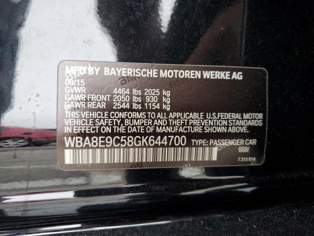 WBA8E9C58GK644700 BMW 328 I Sulev