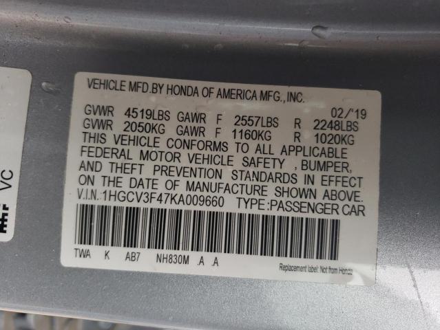 1HGCV3F47KA009660 Honda Accord Hybrid Ex