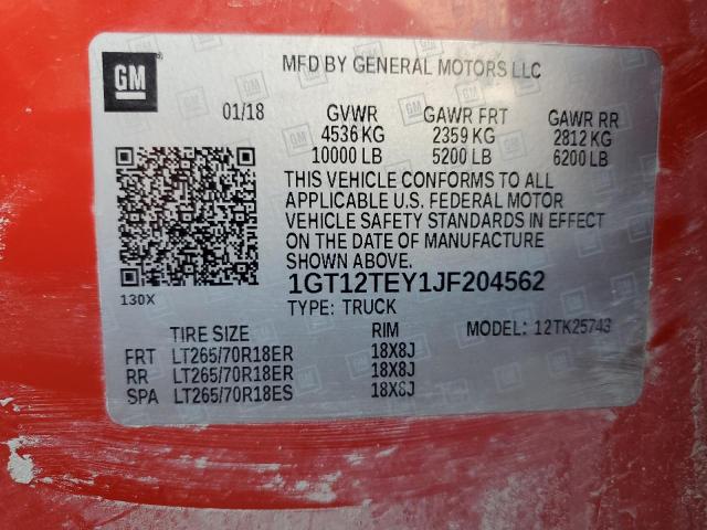 1GT12TEY1JF204562 GMC Sierra K2500 Slt