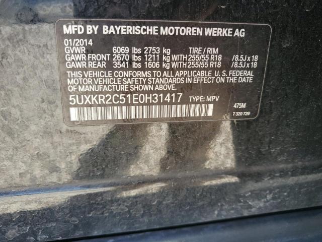 5UXKR2C51E0H31417 BMW X5 Sdrive35i