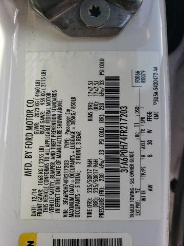 3FA6P0H74FR217203 Ford FUSION SE