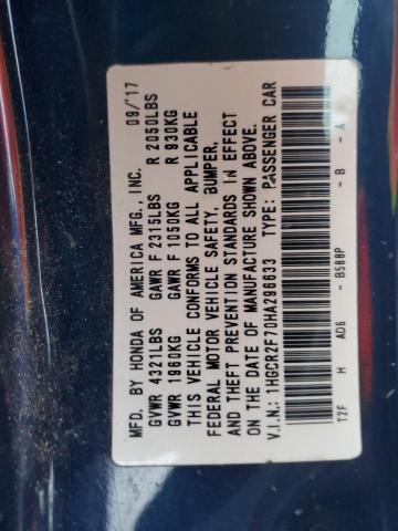 1HGCR2F70HA296633 Honda ACCORD EX