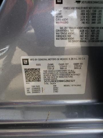 3GTU9DED9MG282327 GMC Sierra K1500 Slt