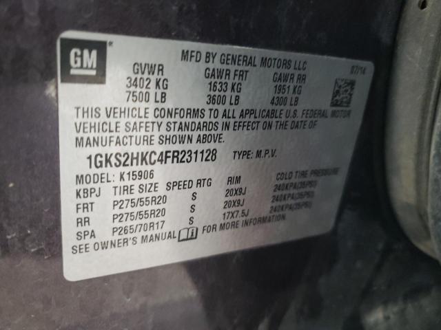 1GKS2HKC4FR231128 GMC Yukon Xl K1500 Slt
