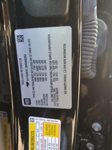 1GYS4KKL1NR364263 Cadillac Escalade Esv Premium Luxury