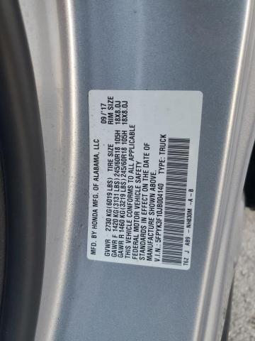 5FPYK3F10JB004140 Honda Ridgeline Sport