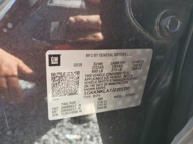 1GKKNKLA7JZ201356 GMC ACADIA SLE