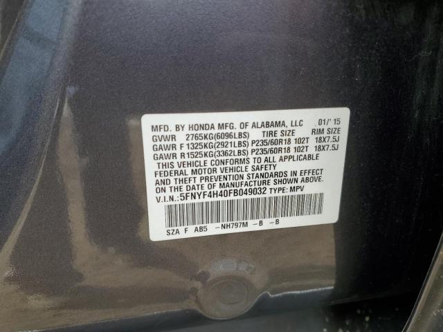 5FNYF4H40FB049032 Honda Pilot Ex