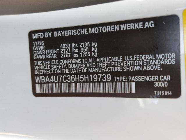 WBA4U7C36H5H19739 BMW 430I