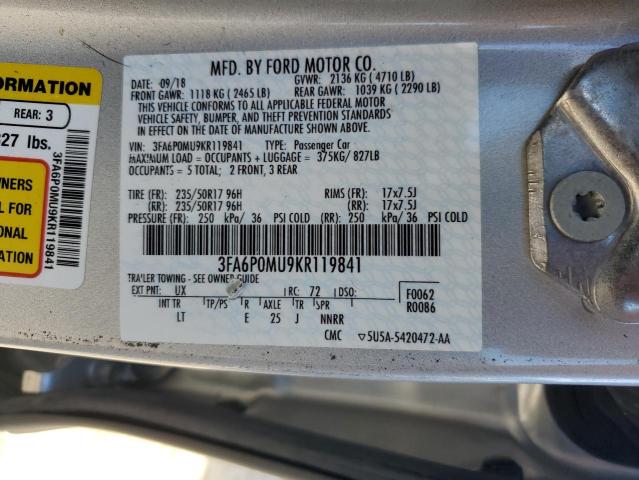 3FA6P0MU9KR119841 Ford FUSION SEL