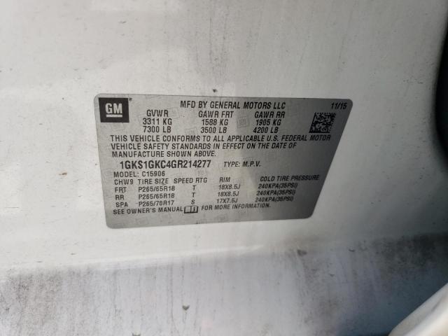 1GKS1GKC4GR214277 GMC Yukon Xl C1500 Slt